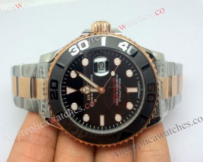 The Oyster Perpetual Rolex Yachtmaster replica watch 2-Tone Rose gold 40mm